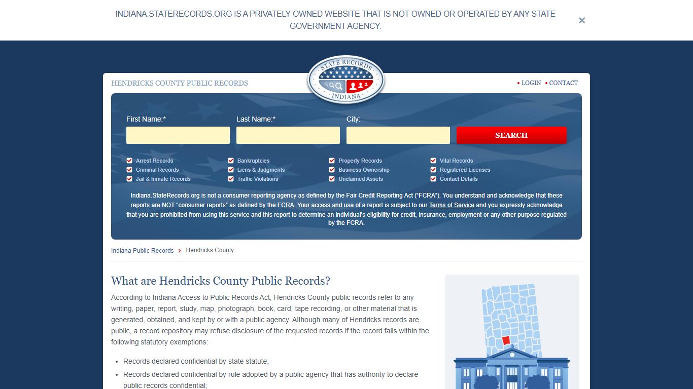 Hendricks County Arrest, Court, and Public Records | StateRecords.org