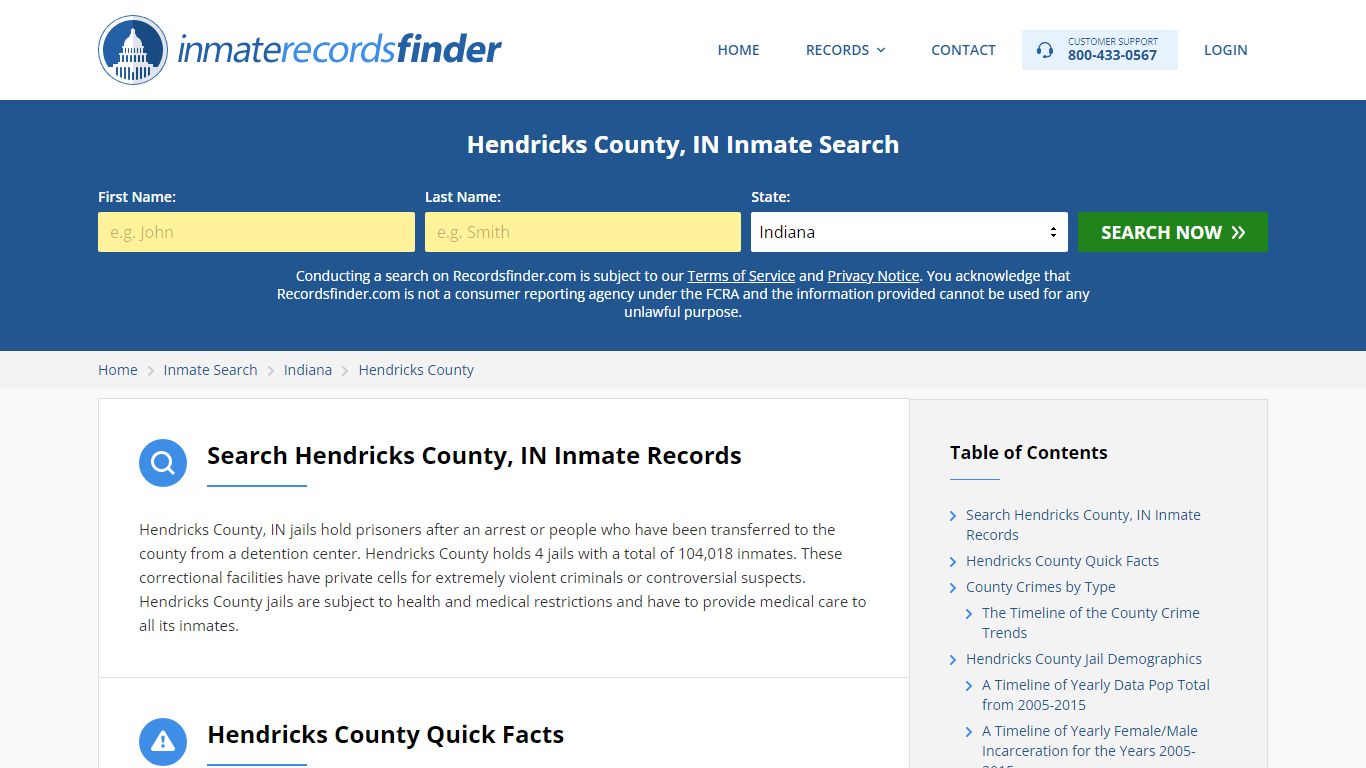 Hendricks County, IN Inmate Lookup & Jail Records Online
